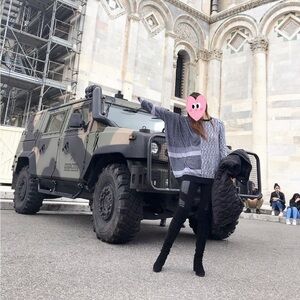 Viktor & Rolf Monochrome Patterned Asymmetrical Wool Sweater, Women’s Size S